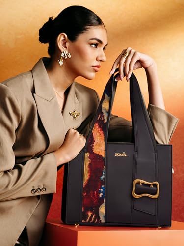 Image of ZOUK Kalki Office Bag for Women |Vegan Leather | Twin Gadget Compartments | Fits 13-Inch Laptop + iPad | Concealed Zipper Pocket