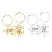 Aeici Porte-Clefs Homme Porte-Clés Anneaux en Acier Inoxydable Porte clefs 2 Pcs Puzzle Assorti A Peice of Him/Her Porte clé Argent