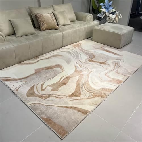 Alfombras abstractas modernas RUGMRZ de 60x90cm color crema para sala de estar 2