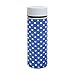ZZKKO Bouteille d'eau en acier inoxydable à pois bleus et blancs avec double paroi isotherme thermos de voyage sans BPA 350 ml
