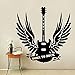 'Born To Rock Wings' gitara naklejka ścienna zmywalna papierowa De Parede' winylowe naklejki ścienne muzyka gitara naklejki dekoracyjne ścienne 42 x 42 cm