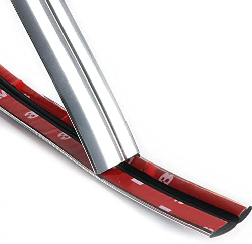 6.5Ft Automotive Chrome Trim Molding - L-Molding Car/Truck/RV Side Body Chrome Moulding Trim Strip (Self Adhesive) for Door Window Bumper Side Edge Scratch-Proof Decorative - 1/2"+5/16"