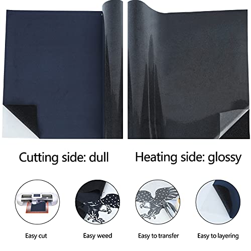 Image of guangyintong Glitter Black Heat Transfer Vinyl HTV Rolls, 12 inch x 8ft Iron on Vinyl for T Shirts Glitter Black HTV Vinyl for All Cutter Machines Easy to Cut & Weed for Heat Vinyl Design
