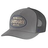 Carhartt Casquette Hamilton pour homme en sergé avec dos en maille brodé 106740, acier, Taille unique