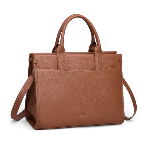 Image of befen Genuine Leather Tote Bag for Women Work, Women's Tote Handbags Leather Shoulder Purses Satchel with Compartment