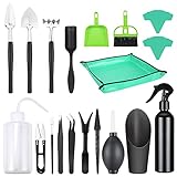 Hysagtek Succulent Tools Set, 26 Pcs Mini Garden Hand Transplanting Tools Set Miniature Planting Gardening Kit for Indoor Outdoor Miniature Fairy Garden Plant Care