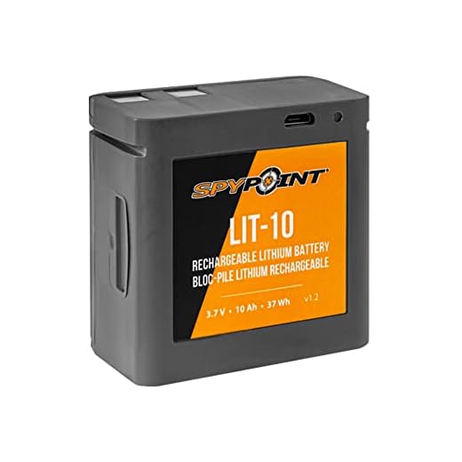 SPYPOINT LIT-10 3.7V Rechargeable Lithium Battery LINK-MICRO | CELL-LINK 10 200mAh for Cellular Trail Cameras with Charging Power Cable Included | Cell Cameras for hunting Lithium Battery