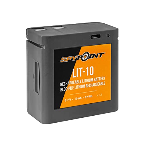 SPYPOINT LIT-10 3.7V Rechargeable Lithium Battery LINK-MICRO | CELL-LINK 10 200mAh for Cellular Trail Cameras with Charging Power Cable Included | Cell Cameras for hunting Lithium Battery