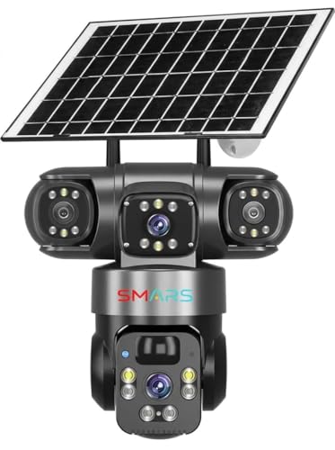 Image of smars 12 MP Full HD Tripple Lens 4G Solar Powered CCTV Camera | Manual Side Rotation| Auto Tracking | Human Detection | Two-Way Audio | Color Night Vision