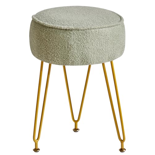 IBUYKE-Teddy-Velvet-Round-Footrest-Stool-Ottoman-Makeup-Vanity-Stool-Side-Table-Velvet-Dressing-Table-Seat-Pouf-Couch-Stool-for-Living-Room-Bedroom-Light-Green-WBD009D IBUYKE Teddy Velvet Round Footrest Stool Ottoman Makeup Vanity Stool Side Table Velvet Dressing Table Seat Pouf Couch Stool for Living Room Bedroom Light Green WBD009D