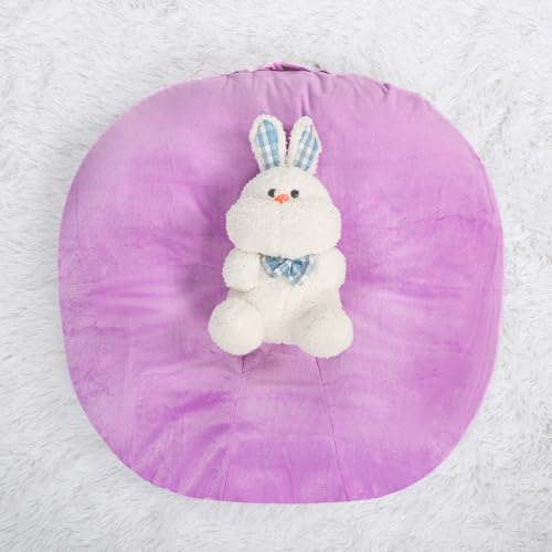 Image of DILIMI Newborn Lounger Cover, Soft Comfortable Baby Lounger Cover, 1 Pack Reversible Removable Slipover for Infant Lounger Pillow, Purple Floral (Lounger not Included)