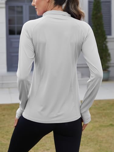 We1Fit-Womens-UPF-50-Sun-Shirts-Long-Sleeve-Quarter-Zip-Pullover-Lightweight-Hiking-Running-Workout-Tops