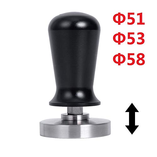Wingjip Coffee Tamper Calibrated with Spring 58mm Adjustable Grip Black Ergonomics Handle Powder