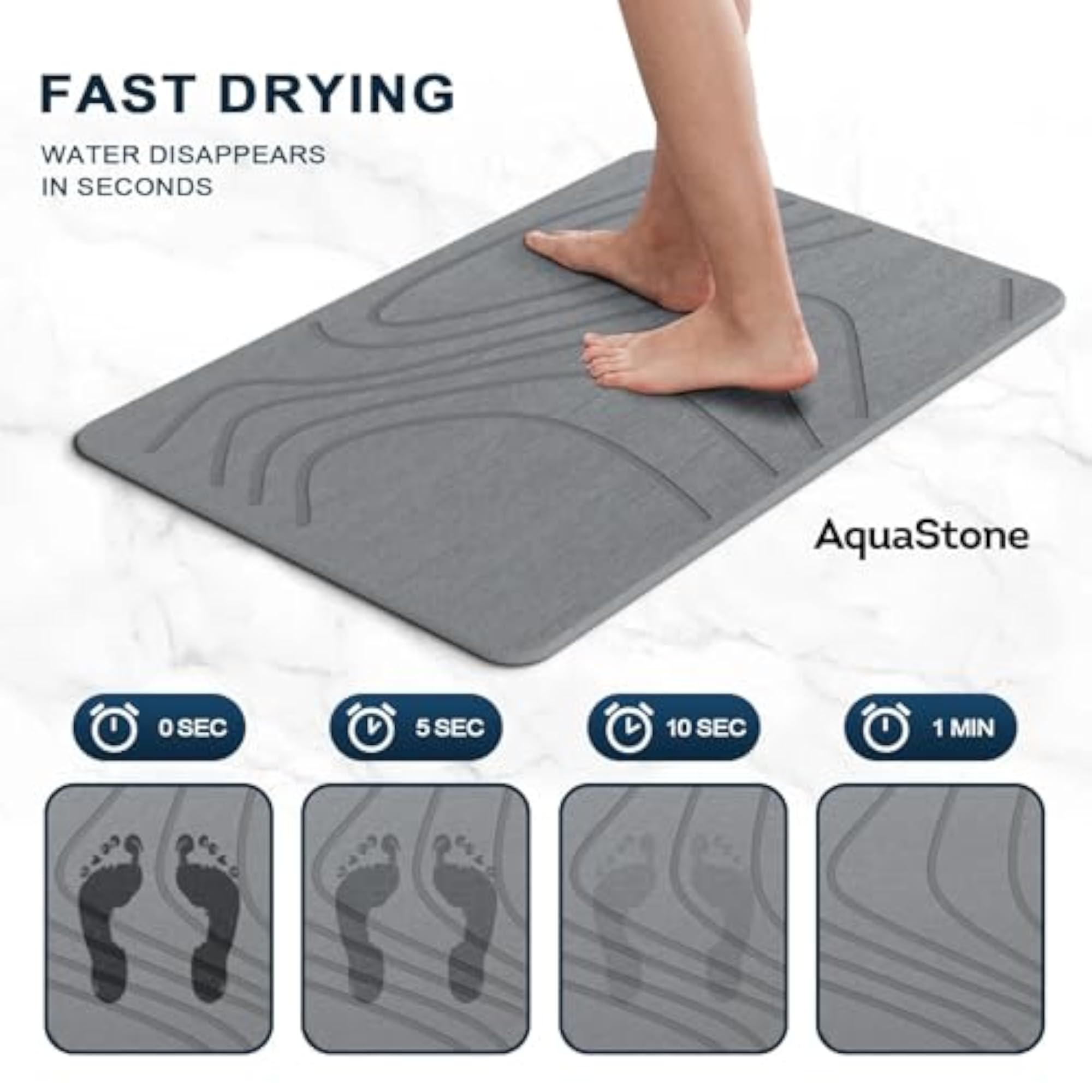 Stone Bath Mat - Non-Slip Super Absorbent