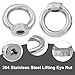 PHITUODA 6 Pcs M10 304 Stainless Steel Lifting Eye Nut, 3/8