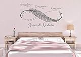  *NEU* Wandaufkleber Wandtattoo Wandsticker ***Ewig dein - Ewig mein - Ewig uns*** Infinity Symbol/Unendlichkeits Zeichen mit Wunschnamen und Datum (Größen.- und Farbauswahl)