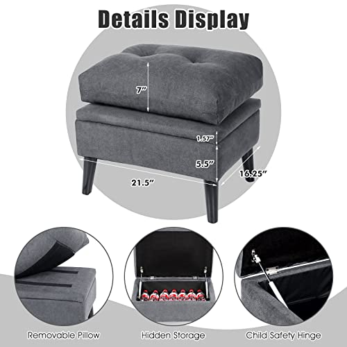 Senyun Accent Chair With Ottoman, Comfy Living Room Chair And Storage Ottoman Set, Adjustable Extra-Thick Padded Backrest & Side Pocket, Lazy Sofa Chair, Reading Chair For Bedroom #TOP3