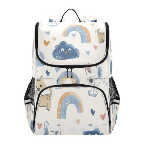 Sac à dos scolaire grand format motif dessin animé mignon pour filles et garçons
