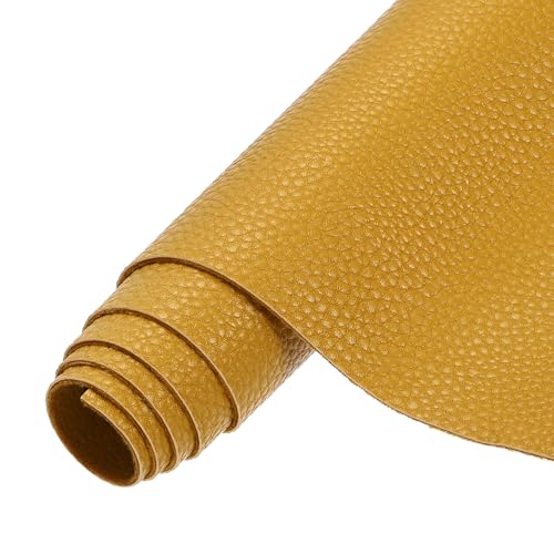 Tissu similicuir orange foncé souple pour réparer un canapé abîmé