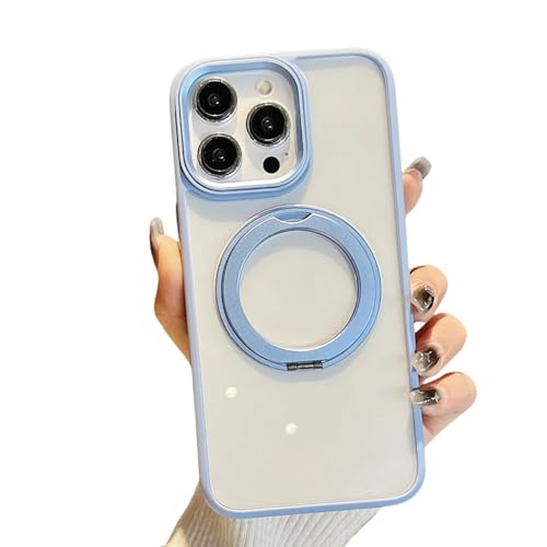 Coque iPhone 13 charge sans fil et anneau aimanté bleu
