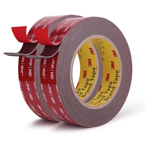 Image of Double Sided Tape Heavy Duty Mounting Tape 1 inch x 18Ft Made of 3M VHB 4611F Gray Strong Adhesive Waterproof Foam Tape for Home Office Car Decorative Materials and Trims (Pack of 2)