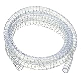 PATIKIL 3/8" / 10mm ID Wire Reinforced Hose 2 Meters, PVC Vinyl Suction Tubing High Pressure Chemical Resistant with Spiral Steel Wire for Water Fuel Powder Drain, Clear