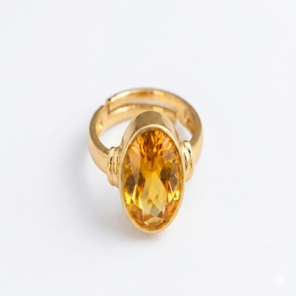 3.25 to 12.25 Ratti Yellow Sapphire Ring Pukhraj Stone Ring for Astrological Purpose Panchdhatu Gemstone for Men & Women-picture-16