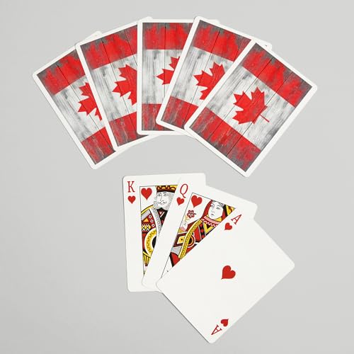 Baraja de Póker con Bandera Rústica de Canadá, 52 cartas miniatura 7
