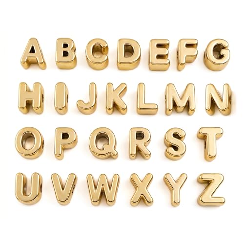 OVRUNS 26Pcs Large Letter Beads with Horizontal Hole Acrylic Alphabet Beads