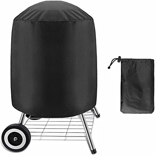Housse imperméable pour Barbecue -Rond Housse Barbecue,Housse Barbecue Étanche en Tissu Oxford 210D -Housse de Protection Anti-Ultraviolet pour BBQ(58 × 77...
