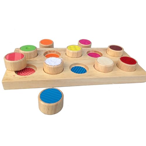 Jectse Tablero Táctil de Memoria de Madera, Juego Educativo de Memoria Sensorial Que Mejora Las Habilidades de para Niños en Edad Preescolar, Material de Goma de Madera