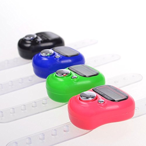 Contador electrónico de dedos LCD reiniciable de 5 dígitos, 8 unidades (negro, rosa fuerte, verde, azul) miniatura 2