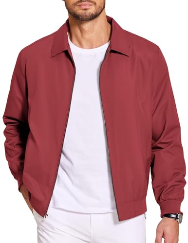 COOFANDY Men's Outdoor Golf Fashion Coat Lightweight Bomber Jacket Causal Varsity Flight Windbreaker Track Jacket