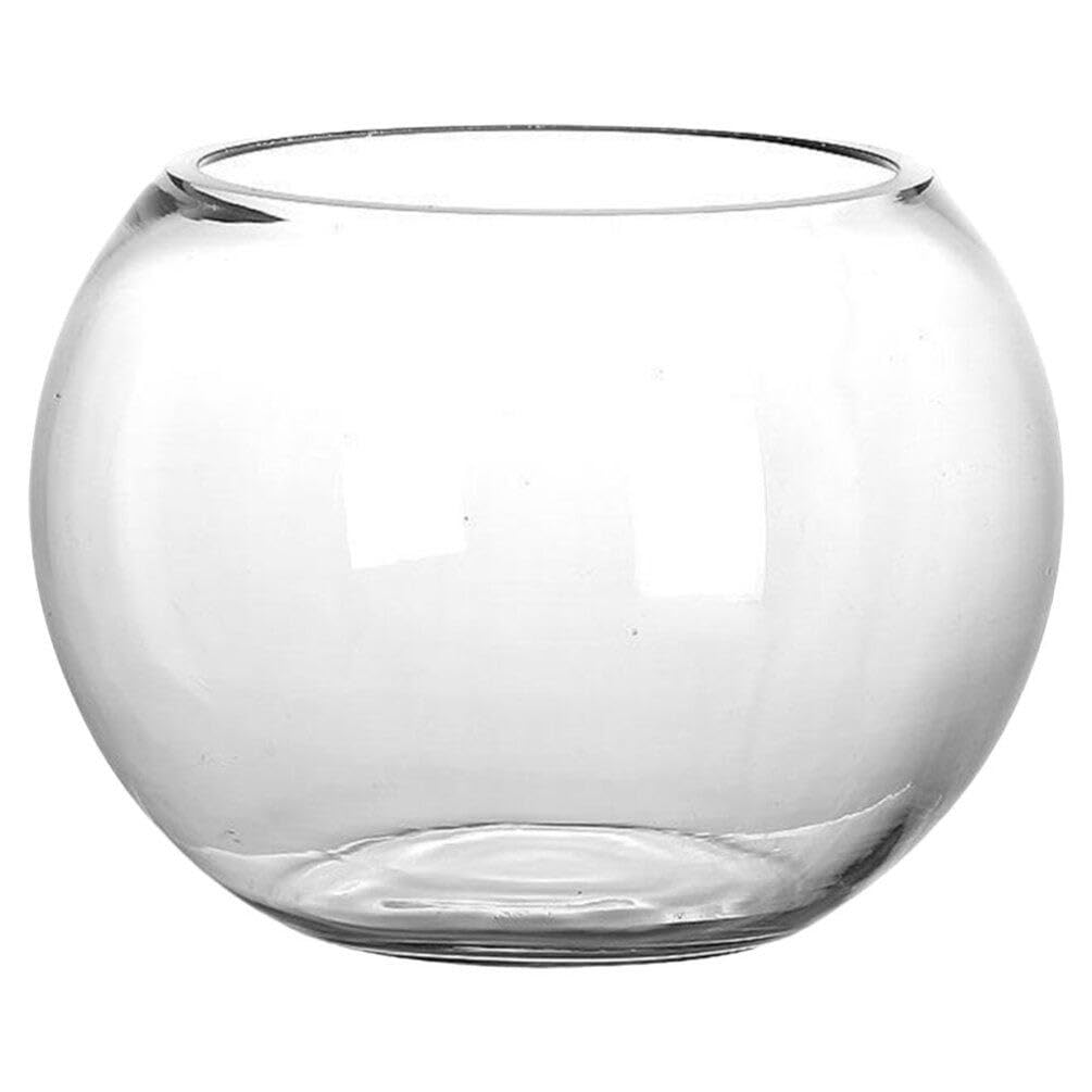 Terrariums de Réservoir de Poissons en Verre Récipient Transparent Décoration de Bureau Bol Rond Affichage Hydroponique Globe Bol Décoratif Poisson Rouge