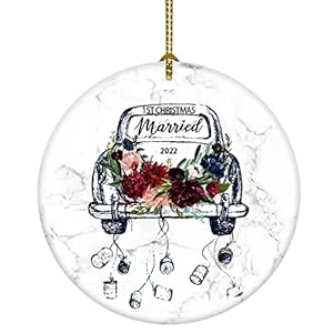 1st First Christmas Married Ornament First Christmas Ornament Keepsake Wedding Tree Gift for Couple (1st Christmas…
