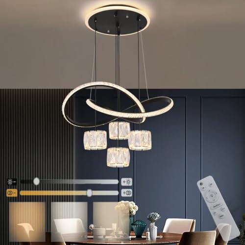 Suspension moderne pour îlot de cuisine et salon design luminaire noir