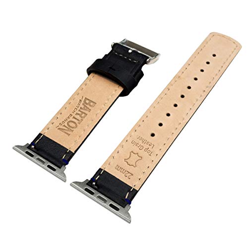 Image of BARTON WATCH BANDS - Top Grain Leather Watch Bands Compatible with Apple Watch Models - 1, 2, 3, 4, 5, 6, 7, 8, 9, 10, SE, Ultra & Ultra 2