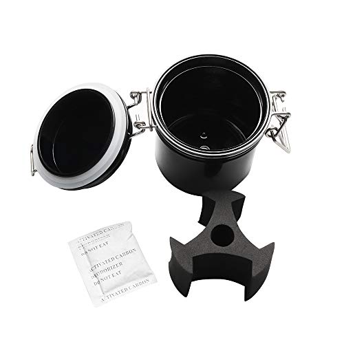 Eyelash Glue Storage Tank Individual Adhesive Stand Activated Carbon Cylinder Jar Sealed Container Lash Extension Tool, Black, 1PCS2