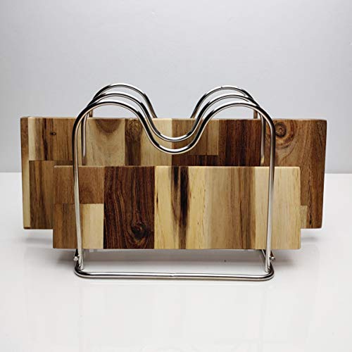 LENITH Soporte de Acero Inoxidable para Tabla de Cortar, Organizador de Tabla de Cortar de Cocina con 2 Secciones miniatura 5