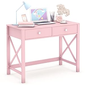 Wiberwihomeofficedeskwithdrawersmodernwritingcomputerdeskforbedroomsmallpinkmakeupvanitytabledeskforgirlsstudytableforhomeoffice  Urban Country Home Decor Wiberwi home office desk with drawers modern writing computer desk for bedroom small pink makeup vanity table desk for girls study table for home office  urban country home decor