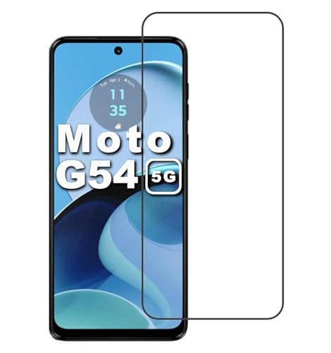 Image of Tempered Glass Screen Protector Compatible For MOTO G54 / Motorola G54 with Easy Self Installation Kit