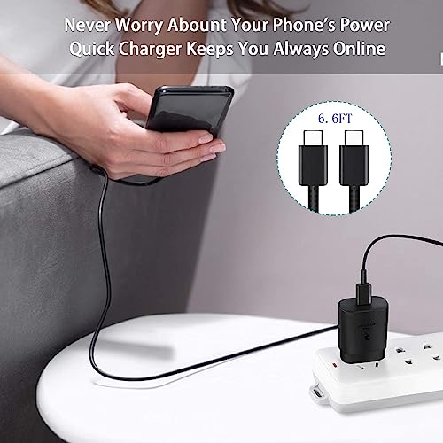 Rdoisntly HZ-050YYYYU Samsung Charger Super Fast Charging 25W Usb C Wall Charger Block With 6.6Ft Type C Charger Cable Cord For Samsung Galaxy S24/S24+/S23/S22/S21/S20/Ultra/Plus/Fe,Note 20/10/9,A55,A54,A15,A25,Galaxy Tab thumb #8
