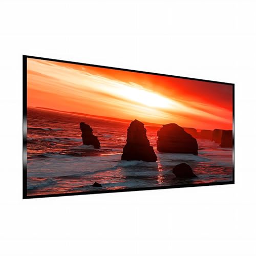 Pantalla de proyección de marco fijo de 72' 1,3 DB Amplificación, 4K Ultra HD 3D para proyectores largos, cortos y ultracortos