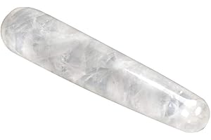 100% Natural White Crystal Jade Massage Wand Stone for Massage, Acupuncture Therapy,...