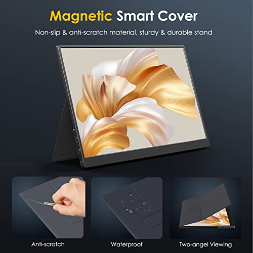 MNN 2.5K Portable Monitor 13.3" 2560x1600P UHD USB-C HDMI Laptop Monitor, 100% sRGB IPS Computer Gaming Display HDR Travel Monitor w/Speakers & Smart Cover for Laptop Xbox PS5 Switch PC Phone - 5