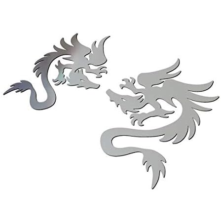 Amazon 龍 ドラゴン 龍神 ステッカー Ver4 竜 開運 お守り 風水 かっこいい かわいい おしゃれ 車 ブランド アウトドア シール おもしろ グッズ 16 ゴールド ステッカー デカール 車 バイク