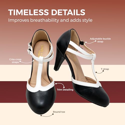 Chase & Chloe Kimmy-58 Women's Mary Jane T-Strap Round Toe Pump3