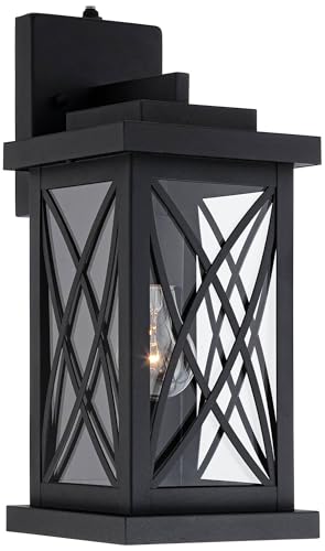 Woodland Park 15" Black Dusk to Dawn Mission Outdoor Light Fixture