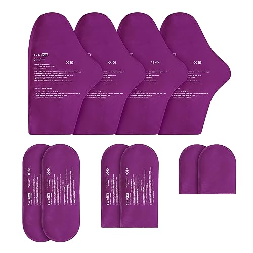 Image of SuzziPad Replacement Ice Gel Packs for Cold Therapy Gloves and Socks(10-Piece Set), L, Purple