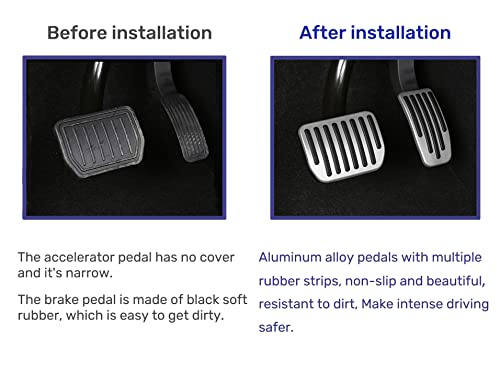 Aofodo Upgrade Performance Pedal Covers Set for 2022 2023 Tesla Model 3/Y, Aluminum Alloy Non-Slip Accelerator Brake Pedal Pads, Model Y 3 Interior Accessory - Image 3